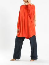 Long Flowy Basic Top in premium SBH fabric, available in orange, black, fuchsia, white, and olive—lightweight and elegant for modest summer styling