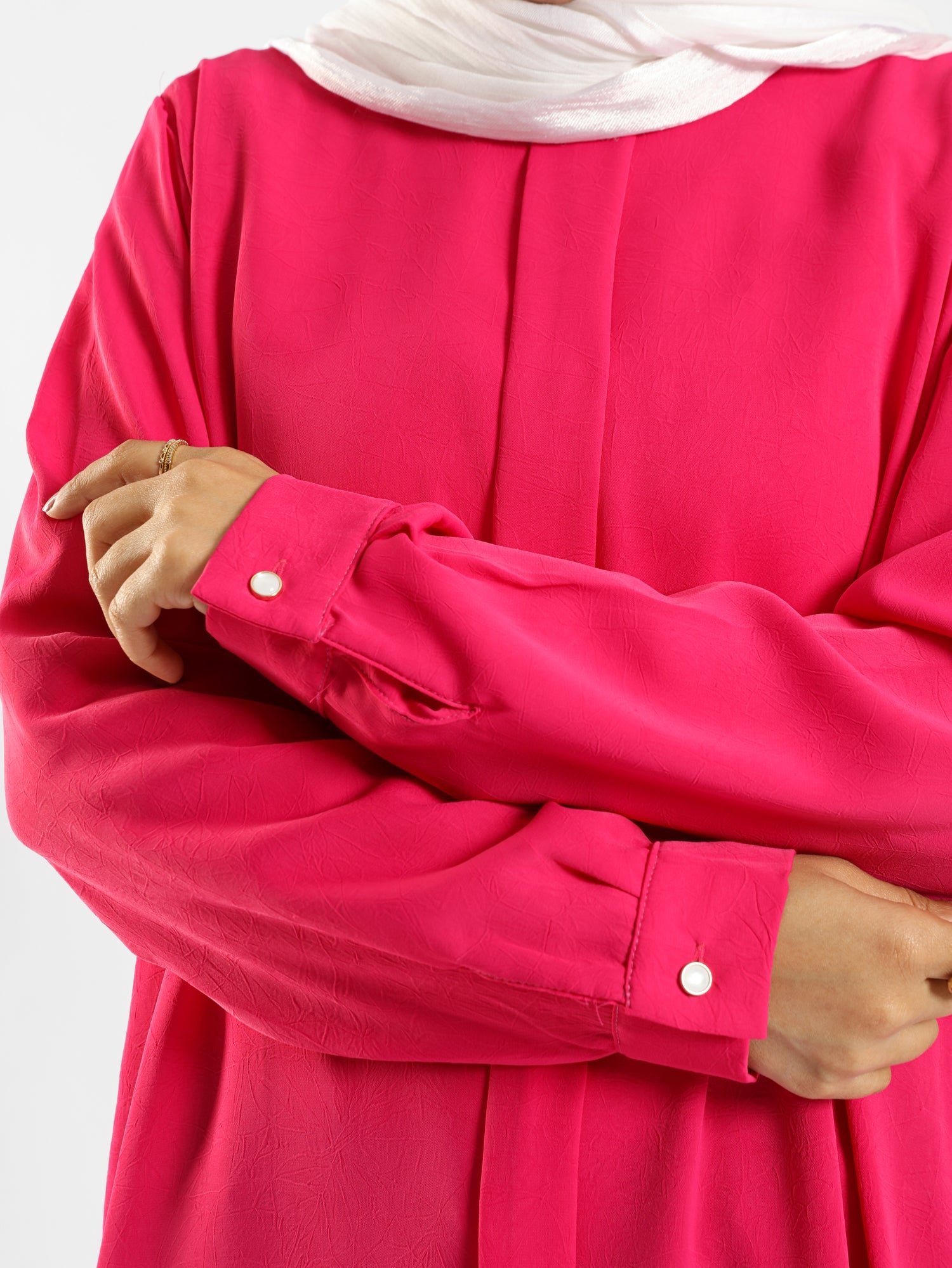 Long Flowy Basic Top in premium SBH fabric, available in orange, black, fuchsia, white, and olive—lightweight and elegant for modest summer styling