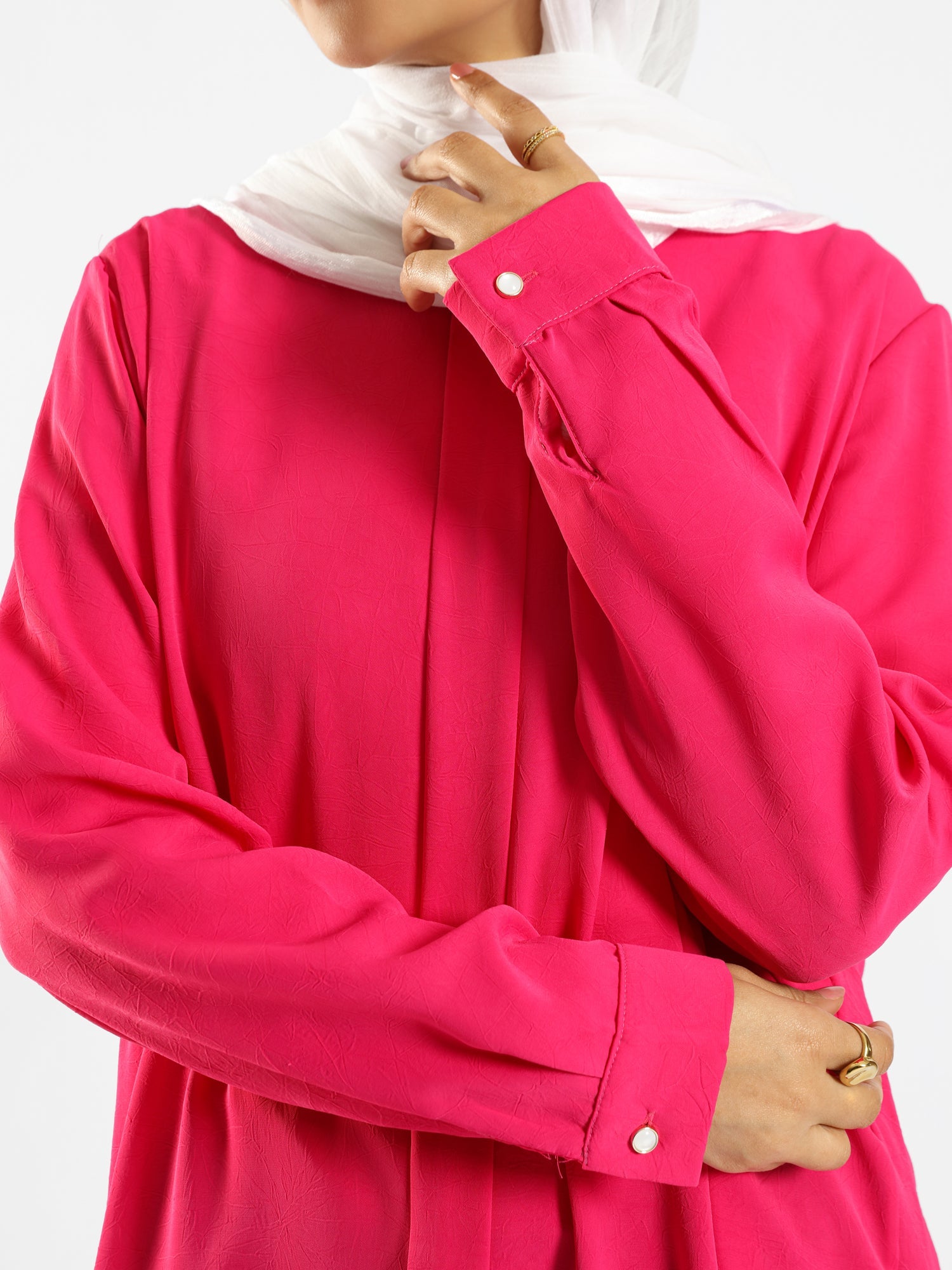 Long Flowy Basic Top in premium SBH fabric, available in orange, black, fuchsia, white, and olive—lightweight and elegant for modest summer styling