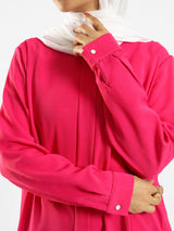 Long Flowy Basic Top in premium SBH fabric, available in orange, black, fuchsia, white, and olive—lightweight and elegant for modest summer styling