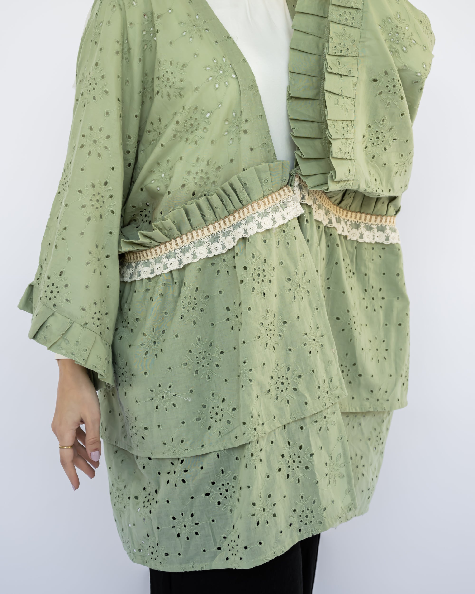 Mini Flair Kaftan Dress in premium Flory cotton, a free-size silhouette available in baby blue, blue, olive, or purple—versatile and comfortable for Ramadan and everyday wear