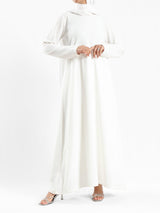 Minimalist Meadow Dress in pure cotton with long sleeves, a modest silhouette for everyday summer wear
