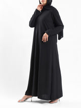Minimalist Meadow Dress in pure cotton with long sleeves, a modest silhouette for everyday summer wear