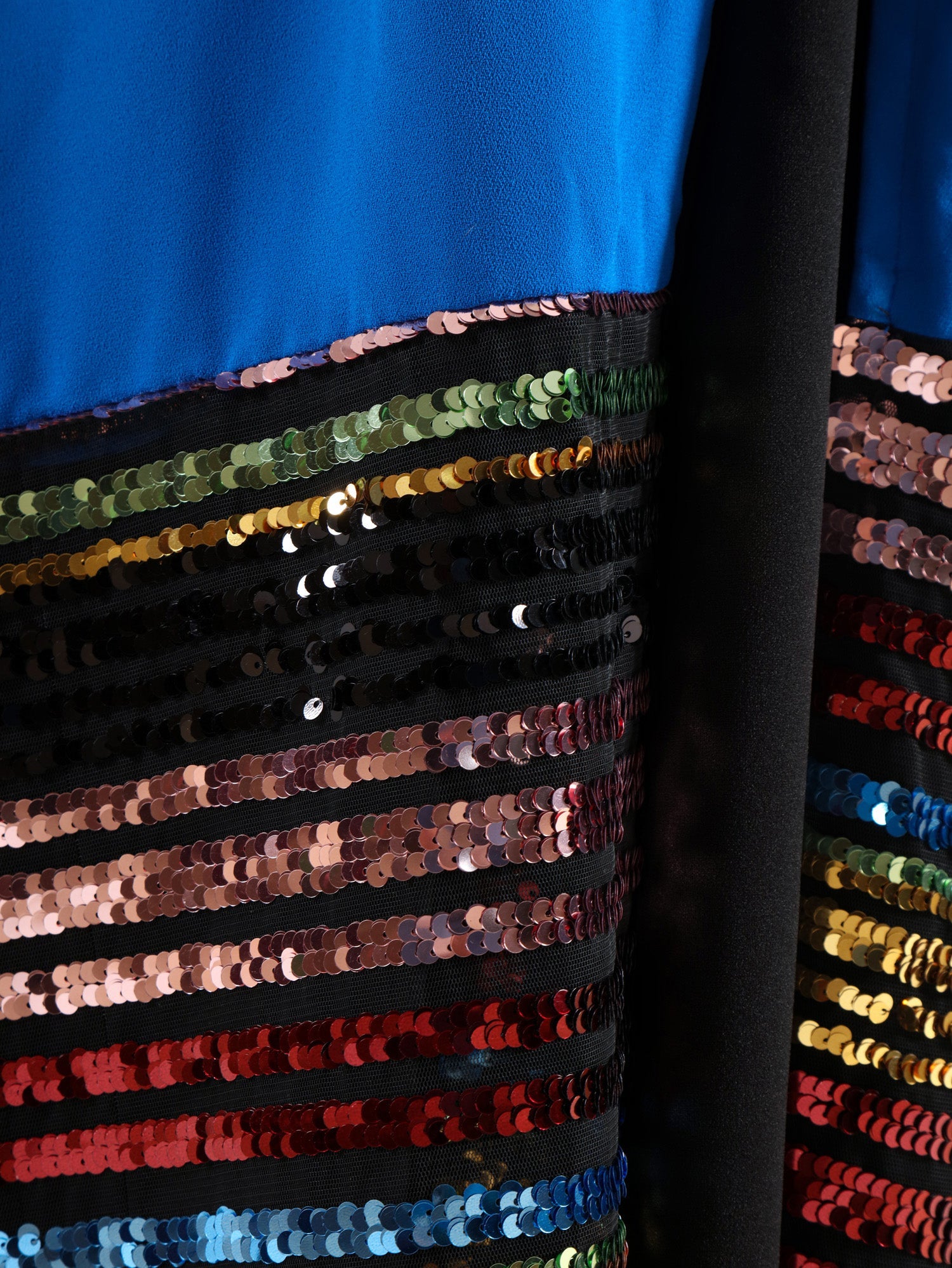 Moonlight Mirage Kaftan in royal crepe with half embroidery, blending shimmer and softness for elegant Eid and summer evening wear