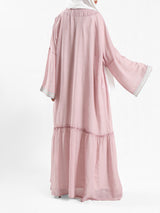 Moroccan Moonlight Kaftan in shimmering chiffon-polyester blend, with a flowing silhouette for graceful, versatile modest wear