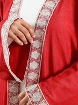 Moroccan Moonlight Kaftan in shimmering chiffon-polyester blend, with a flowing silhouette for graceful, versatile modest wear