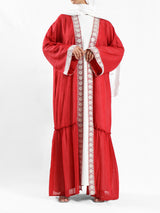 Moroccan Moonlight Kaftan in shimmering chiffon-polyester blend, with a flowing silhouette for graceful, versatile modest wear