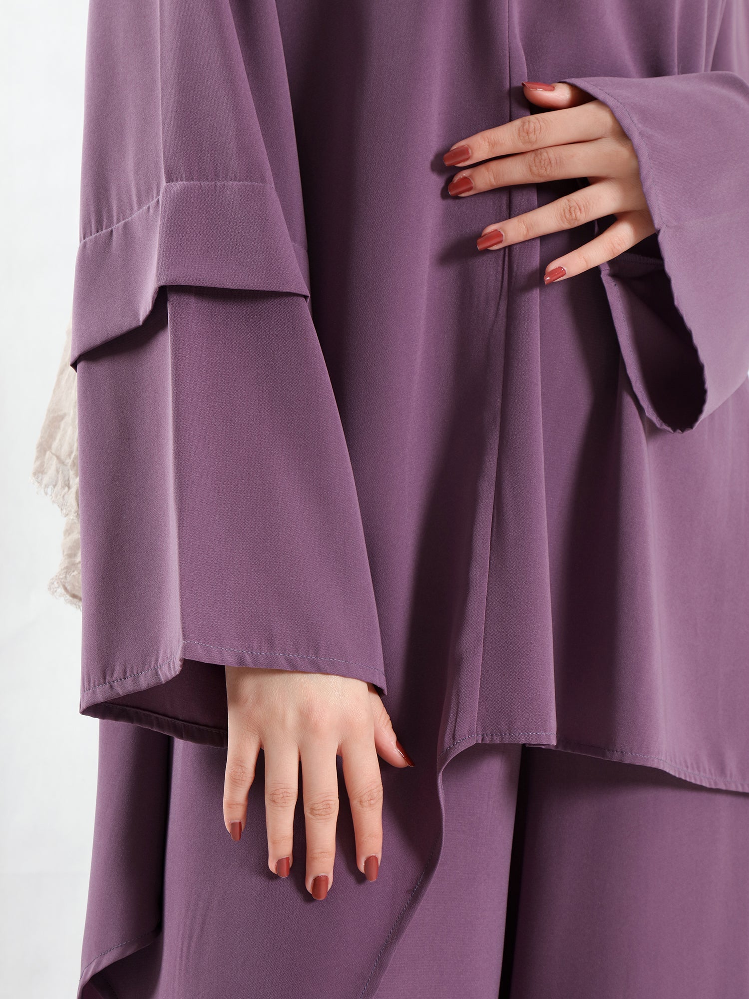 New Dawn Breeze Set in royal crepe blend with wide-leg pants, a lightweight and chic modest outfit for Eid or casual summer wear