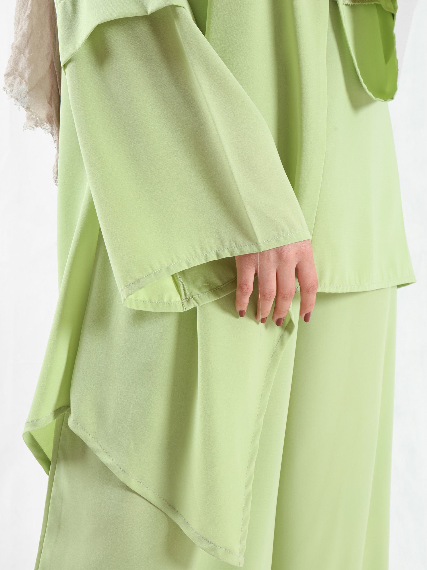 New Dawn Breeze Set in royal crepe blend with wide-leg pants, a lightweight and chic modest outfit for Eid or casual summer wear