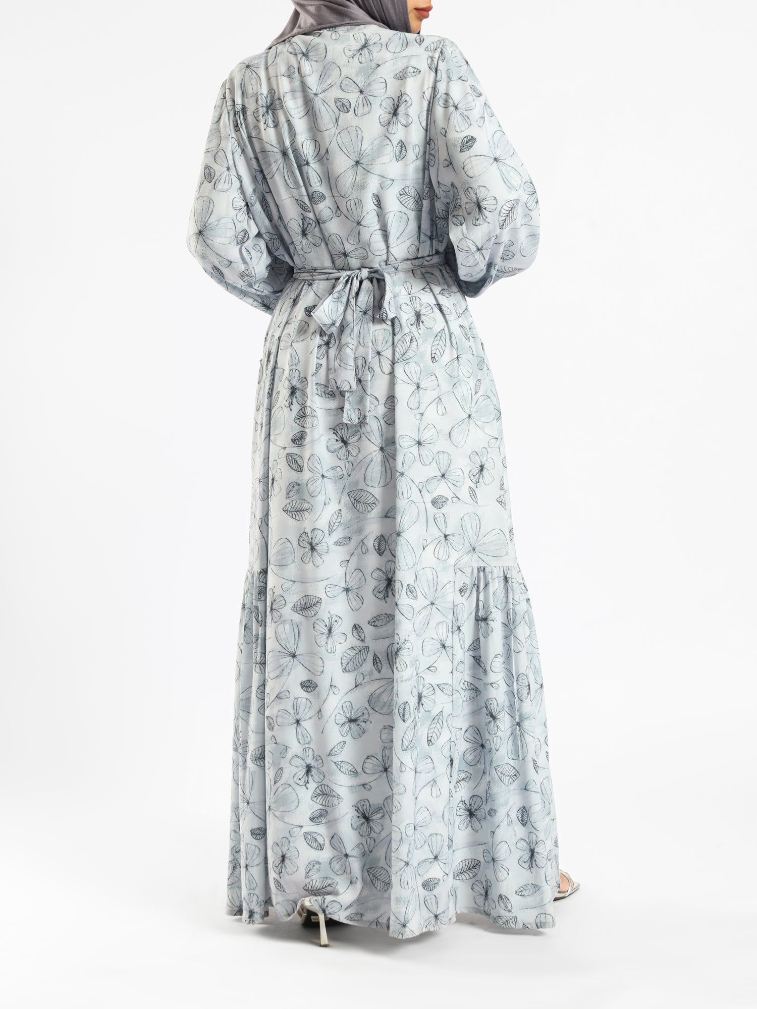 Prismatic Bloom Dress in crepe chiffon with colorful summer print, a vibrant modest shirt dress ideal for seasonal occasions