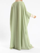 Shimmering Nights Kaftan in elegant polyester with refined detailing, tailored for graceful evenings and festive modest wear