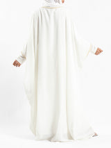 Shimmering Nights Kaftan in elegant polyester with refined detailing, tailored for graceful evenings and festive modest wear