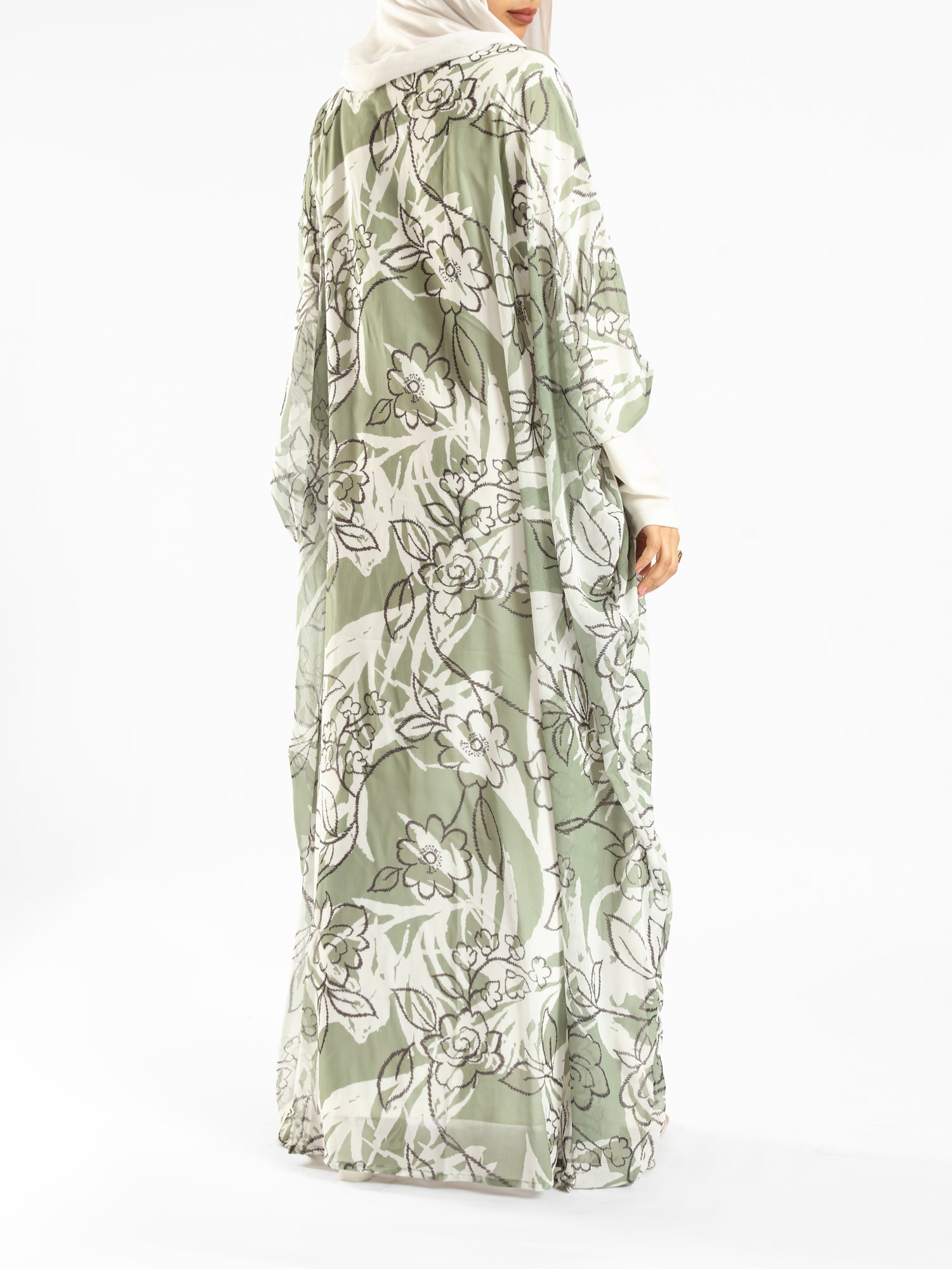 Summer Oasis Cover Up in lightweight fabric with sunset-inspired print, a modest beach layer in lime green, red, or beige