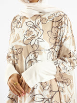 Summer Oasis Cover Up in lightweight fabric with sunset-inspired print, a modest beach layer in lime green, red, or beige