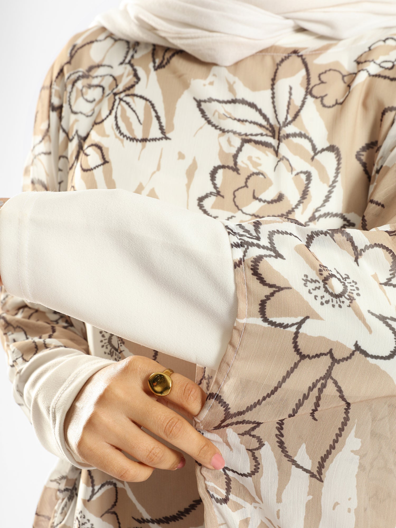 Summer Oasis Cover Up in lightweight fabric with sunset-inspired print, a modest beach layer in lime green, red, or beige