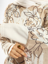 Summer Oasis Cover Up in lightweight fabric with sunset-inspired print, a modest beach layer in lime green, red, or beige