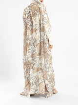 Summer Oasis Cover Up in lightweight fabric with sunset-inspired print, a modest beach layer in lime green, red, or beige