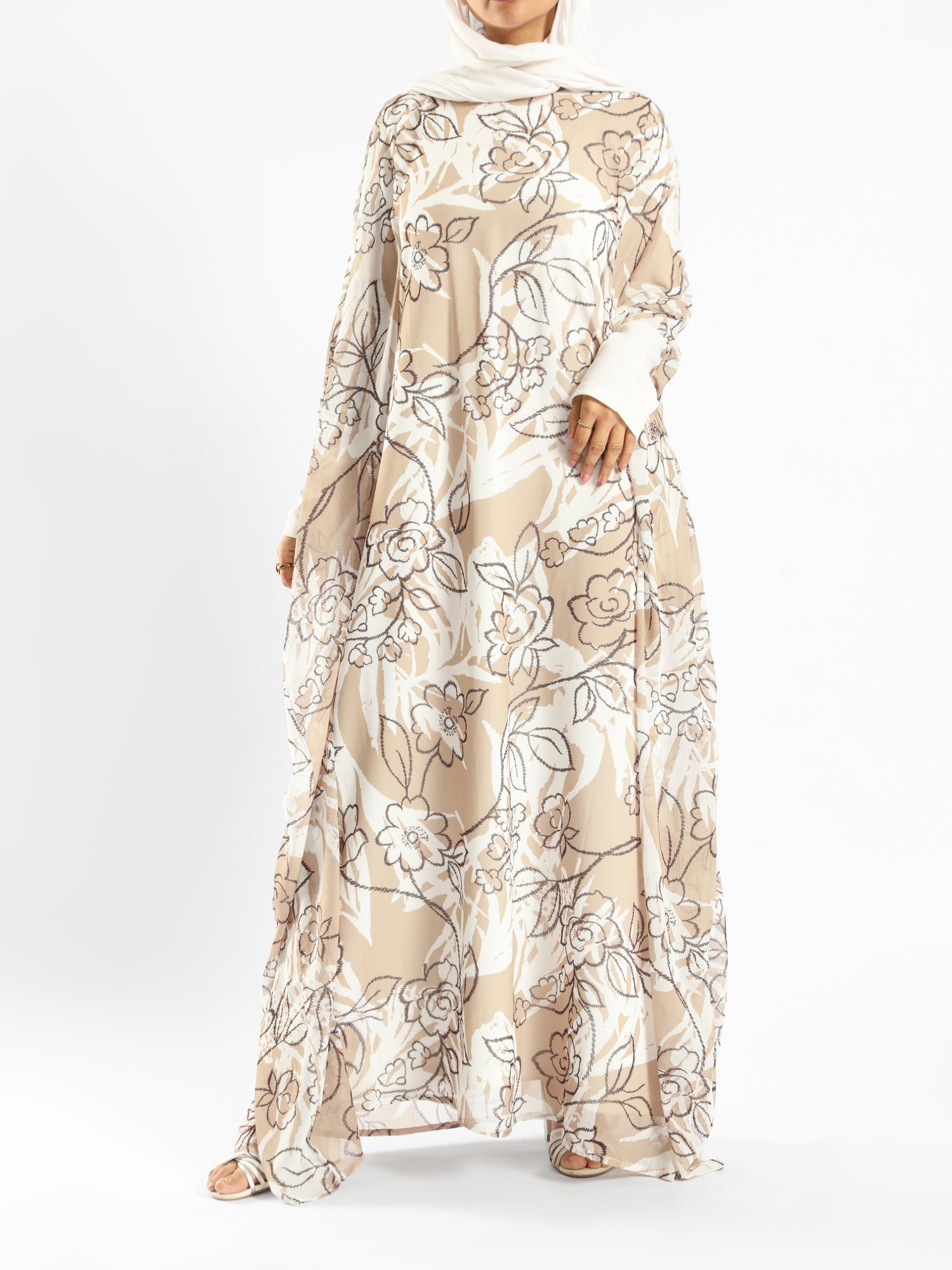 Summer Oasis Cover Up in lightweight fabric with sunset-inspired print, a modest beach layer in lime green, red, or beige