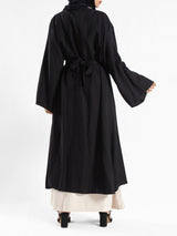 Sunset Kimono Breeze in printed plasma fabric with vibrant hues—lightweight and modest for summer evenings