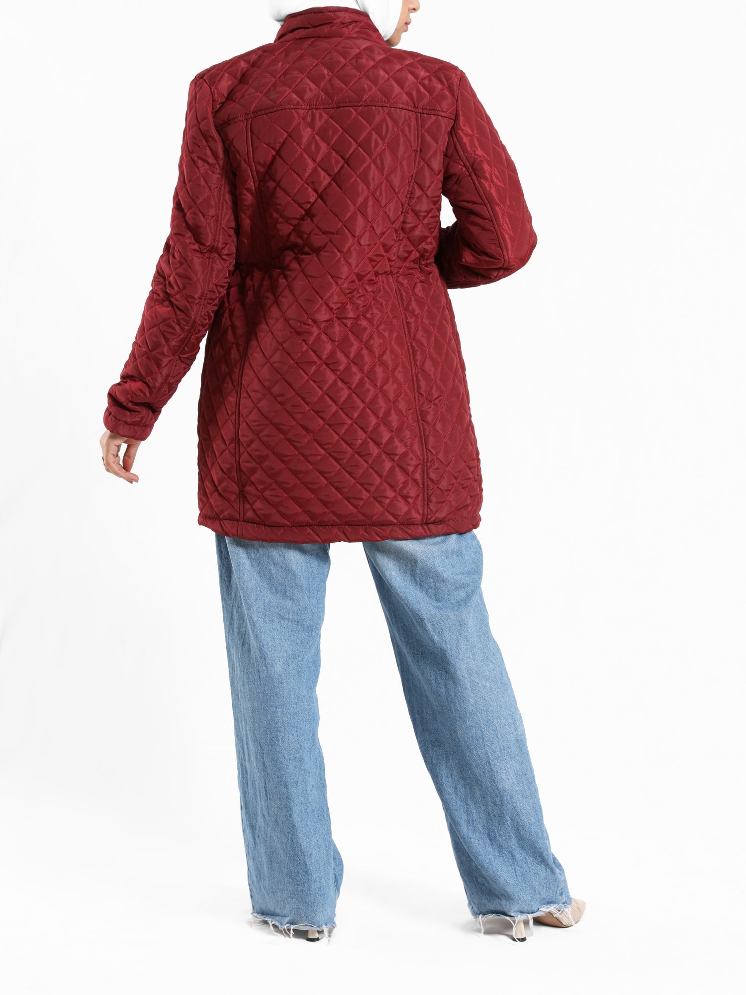 Venus Jacket in black or red with long sleeves, a modest winter puffer coat for warmth, and everyday layering