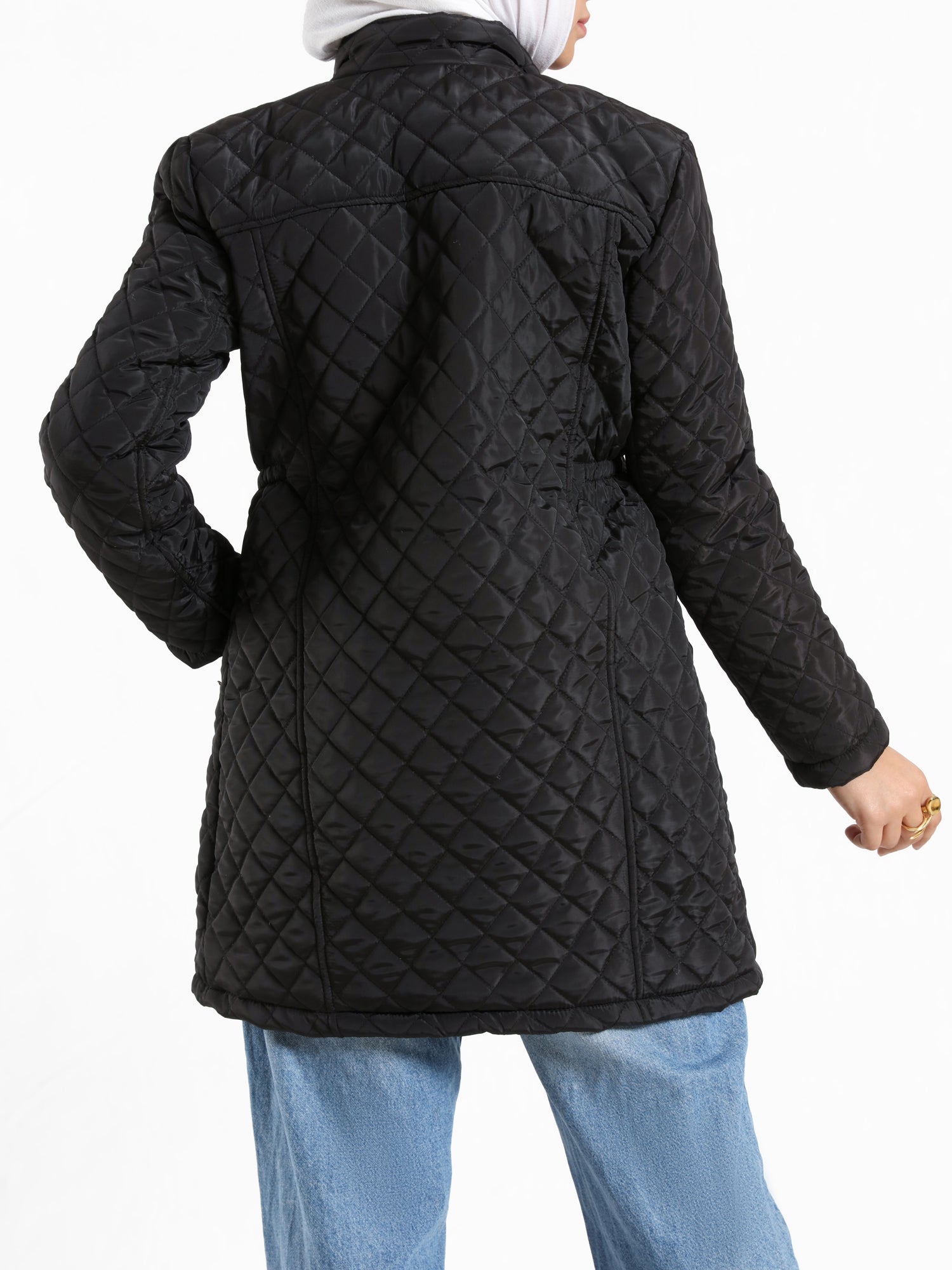 Venus Jacket in black or red with long sleeves, a modest winter puffer coat for warmth, and everyday layering