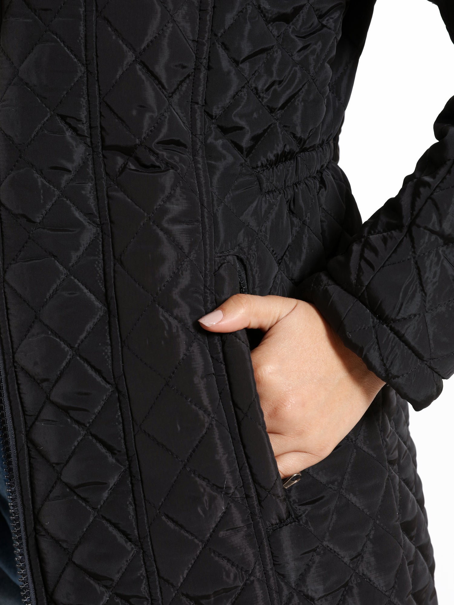 Venus Jacket in black or red with long sleeves, a modest winter puffer coat for warmth, and everyday layering