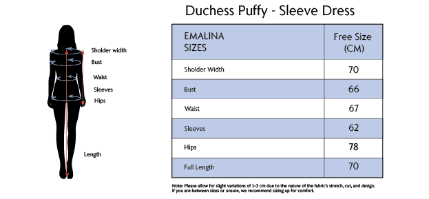 Duchess Puffy - Sleeve Dress - Emalina Fashion