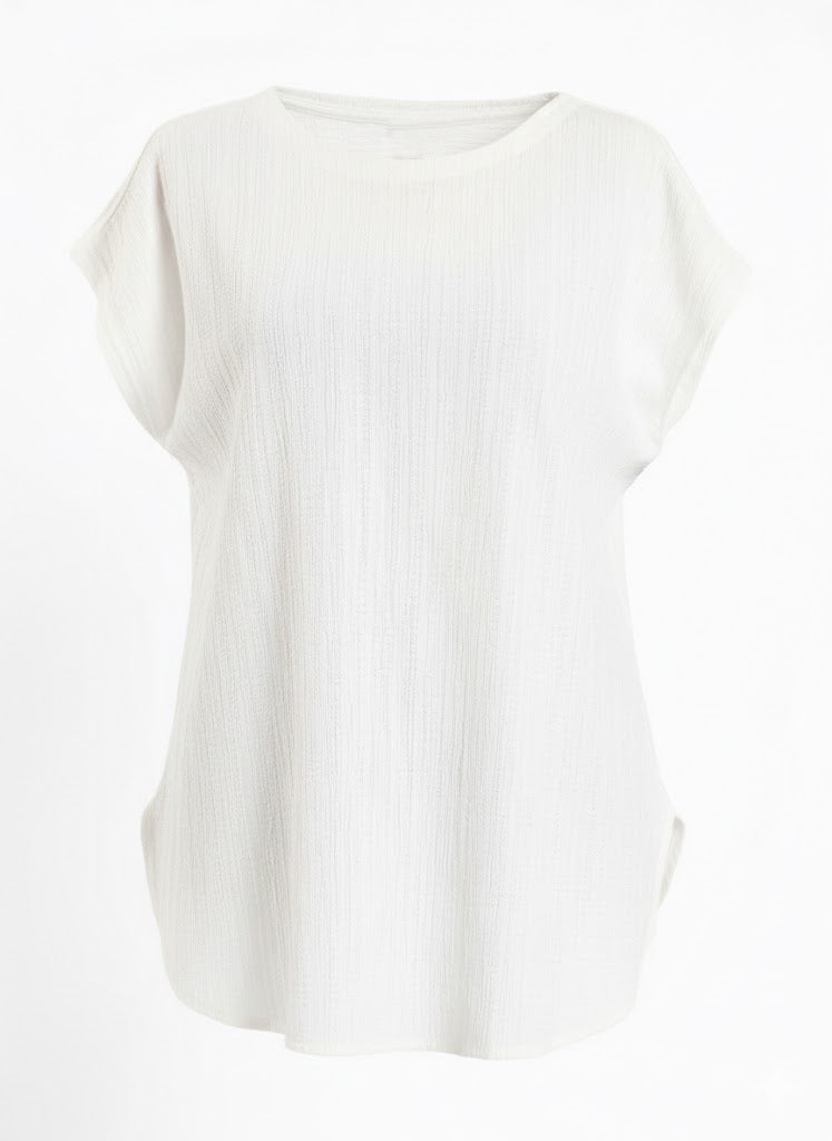 Soft Curve Short-Sleeve Basic Top