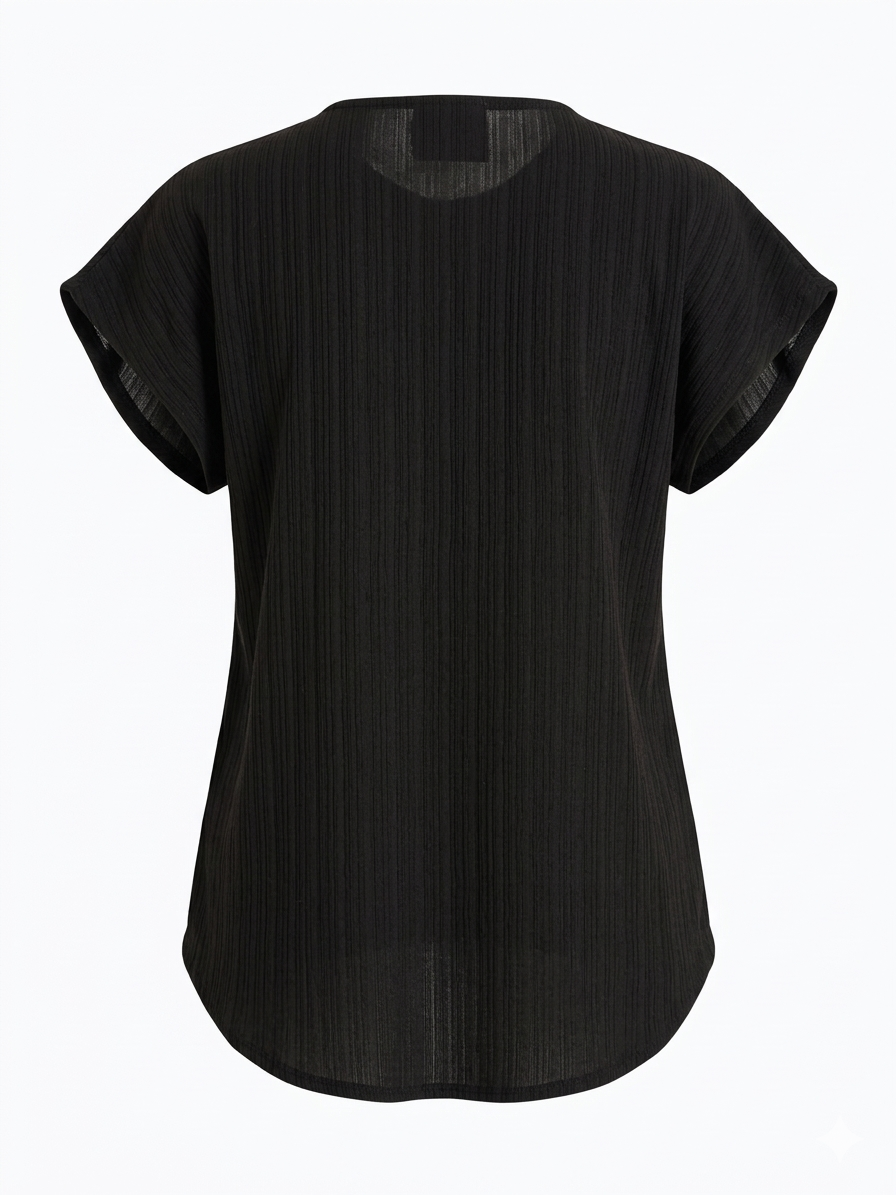 Soft Curve Short-Sleeve Basic Top